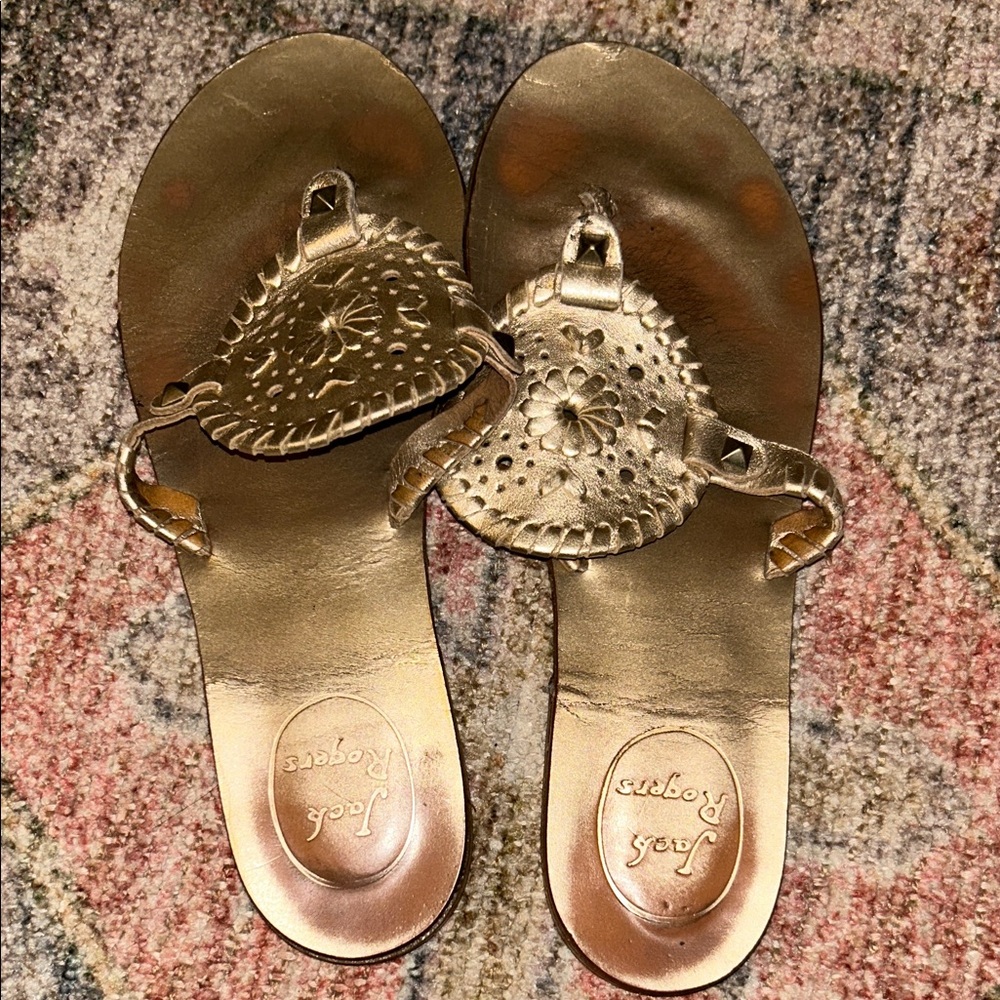 Jack Rogers Metallic Gold Sandals